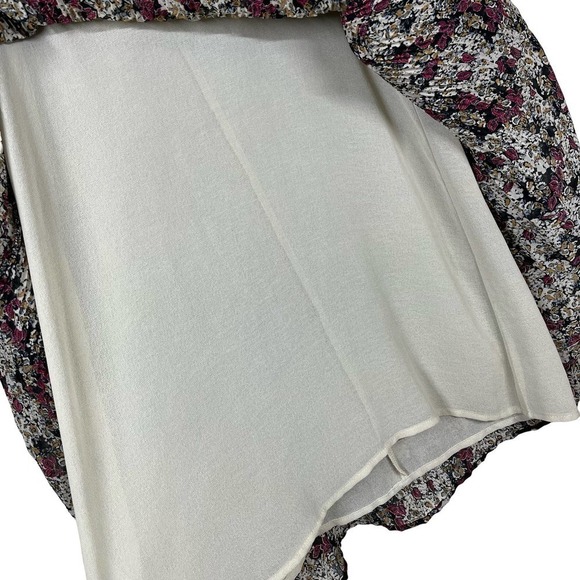 Zara Mini‎ Dress Oversized Mock Neck Floral 3/4 Flare Sleeve XS - Picture 8 of 9